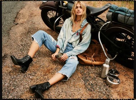 Editorial: Bold + Beautiful | Free People Heel Care, Motorbike Girl, Heel Boot, Biker Chick, Denim And Supply, Only Shoes, Lady Biker, Heel Boots, Fashion Photoshoot