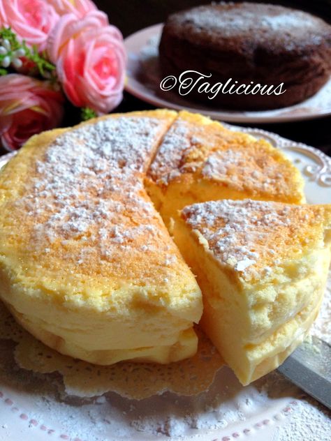 Japanese Cotton Cheesecake, Glutenfri Baking, Cotton Cheesecake, Resepi Biskut, Japanese Cake, Lectin Free, Japanese Cheesecake, Custard Cake, Sweet Recipes Desserts