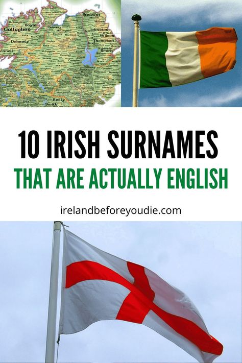 There is always confusion when it comes to the homeland of a name, so here are ten Irish surnames that are actually English. #Irishsurnames #Irishnames #Englishnames Popular Last Names, Irish Last Names, Irish Wedding Traditions, Irish Things, Irish Surnames, Irish English, Best Of Ireland, English Surnames, Ancient Names