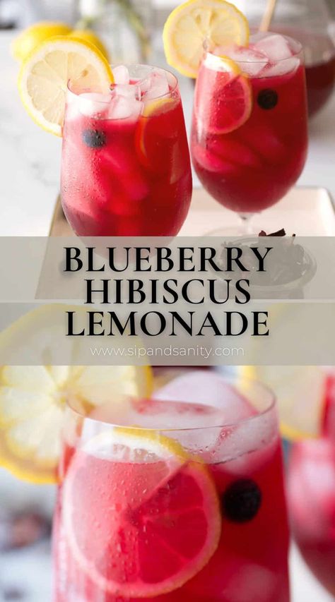 Blueberry Hibiscus Lemonade isn’t just a refreshing drink. It’s made with antioxidant rich ingredients like whole blueberries and real hibiscus flowers. I think it’s pretty common knowledge that blueberries are a superfood and packed with antioxidants, but did you know that hibiscus is another source of antioxidants? Yep! Combined with vitamin C rich lemon juice, this is a pretty good for you summer sipper! Hibiscus Lemonade, Hot Water With Lemon, Hibiscus Drink, Yummy Summer Cocktails, Water With Lemon, Iced Drinks Recipes, Tea Drink Recipes, Drinking Hot Water, Drink Recipes Nonalcoholic