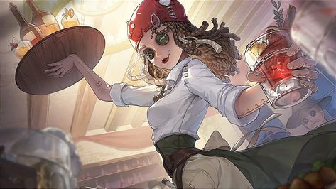 Demi Bourbon Official Art, Identity V Header, Demi Bourbon Fanart, Barmaid Idv, Demi Idv, Demi Bourbon, Idv Characters, V Games, Identity V