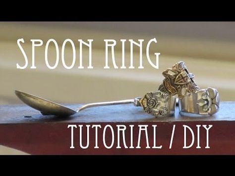 Spoon Ring - DIY Tutorial Spoon Rings Diy Tutorials, Make Spoon Rings, Diy Rings Tutorial, Free Jewelry Making Projects, Fork Ring, Silver Spoon Jewelry, Making Jewelry For Beginners, Fork Jewelry, Flatware Jewelry