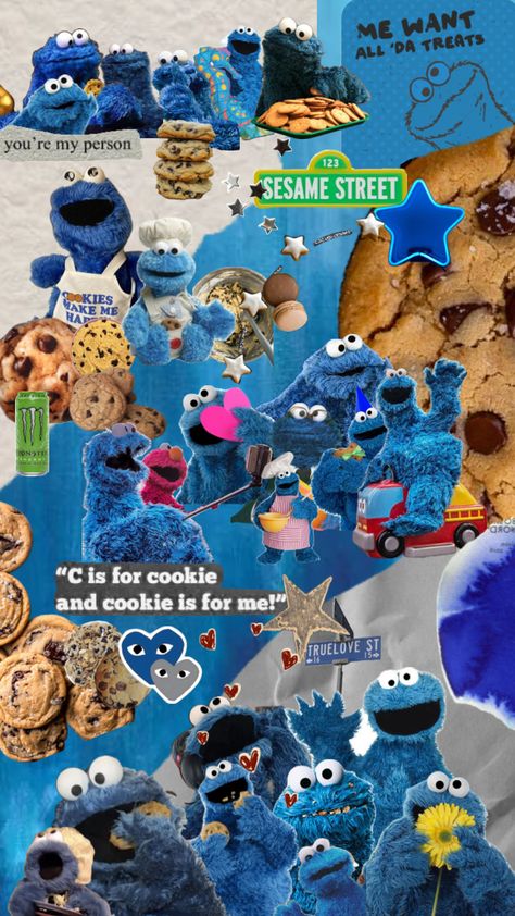 #cookie #monster #cookies #cookiemonster #cookiemonsteraesthetic #blue #darkblue #blues #stars #shades #fyp #like #follow #fame #viral #vibes #wallpaper #chocolatechipcookies | 🍪💙👀 Cookie Monster Funny, Cookie Monster Cookies, Cookie Monster Wallpaper, Elmo Wallpaper, Cookie Monster Cupcakes, Black And White Wallpaper Iphone, Teen Wallpaper, Elmo World, Elmo And Cookie Monster