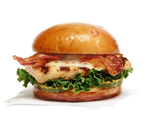 Maple Pepper Bacon Sandwich | Entrées | Chick-fil-A Maple Pepper Bacon Sandwich, Maple Bacon Chicken, Green Leaf Lettuce, Pepper Bacon, Maple Chicken, Bacon Grill, Leaf Lettuce, Spicy Pickles, Brioche Bun