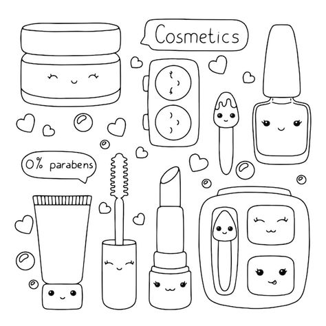 Página de libro para colorear para niños... | Premium Vector #Freepik #vector #maquillaje #tubo-crema #productos-cosmeticos #productos-belleza Cute Drawings Mandala, Makeup Coloring Pages, Baby Drawing, Cool Coloring Pages, Coloring Book Art, Cute Coloring Pages, Books For Teens, Coloring Book Pages, Free Coloring Pages