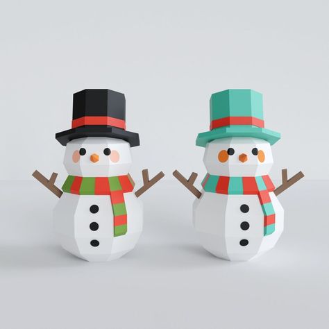 Snowman Papercraft Sculpture Christmas Snowman - Etsy South Korea Snowman Diy, Christmas Paper Craft, Paper Mache Projects, Scoring Tool, Instruções Origami, Glitter Gloss, Diy Snowman, Papercraft Templates, Paper Toy