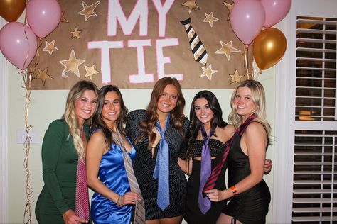 Date Parties Sorority, Date Party Ideas Sorority, My Tie Banner Sorority, My Tie Date Party Sorority, Date Party Ideas Sorority Social Themes, My Tie Sorority Party, Sorority Date Party Themes, Date Party Themes Sorority, Cocktail Themes