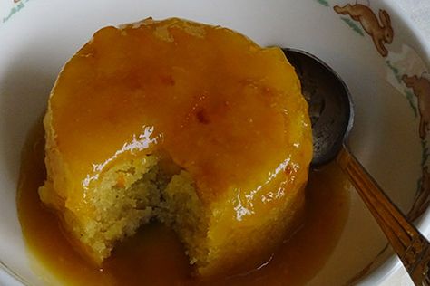 Saucy baked orange pudding | Rainbow Cooking Orange Pudding Desserts, Orange Pudding Cake, Orange Pudding Recipe, Baked Pudding, Orange Pudding, Sago Recipes, Pudding Mousse, African Recipe, Steamed Pudding