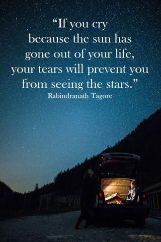 "If you cry because the sun has gone out of your life, your tears will prevent you from seeing the stars." - Rabindranath Tagore Tagore Quotes, General Quotes, Rabindranath Tagore, Weird Words, Crazy Quotes, Knowledge Quotes, Meaningful Words, Quotable Quotes, Some Words