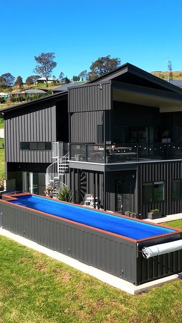 Container Homes Ideas Design, Modern Shipping Container Homes, Dröm Hus Planer, Container Home Plans, Shipping Container Design, Prefab Modular Homes, Container Pool, Shipping Container Home Designs, Storage Container Homes