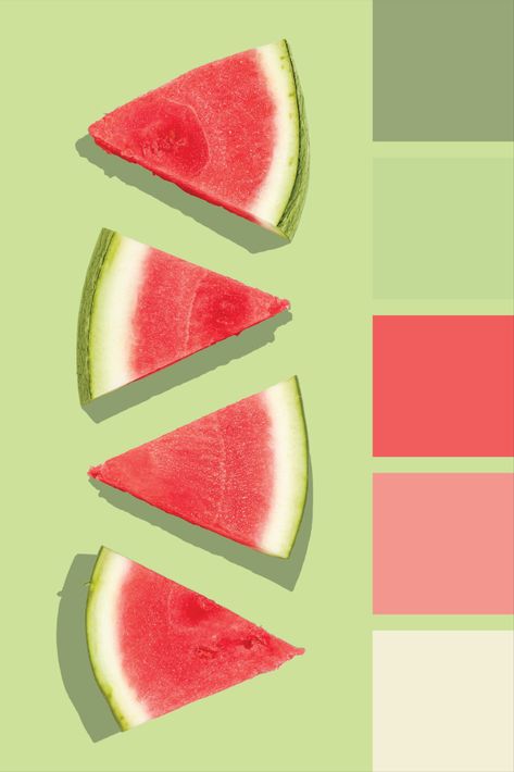 Fruit Palette Color, Tropical Summer Color Palette, Color Palette Fruit, Fruit Colour Palette, Food Packaging Color Palette, Coral Pallet Color, Fruity Color Palette, Summer Color Palette 2024, Vegetable Color Palette