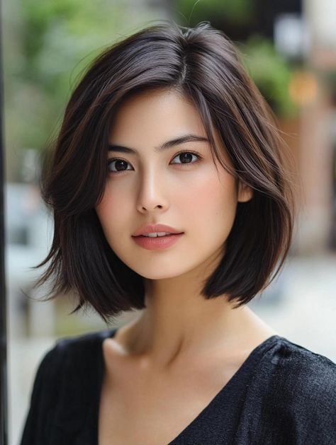 Bob Haircuts for Square Faces: Flattering Styles for Every Personality Asian Hair Square Face, Bob Hairstyle Square Face, Korean Short Hair For Square Face, Asian Short Hair Square Face, Asian Women Short Hair, Short Hair Styles For Square Faces, Short Haircut Asian, Bob Haircut For Square Face, Asian Square Face Makeup