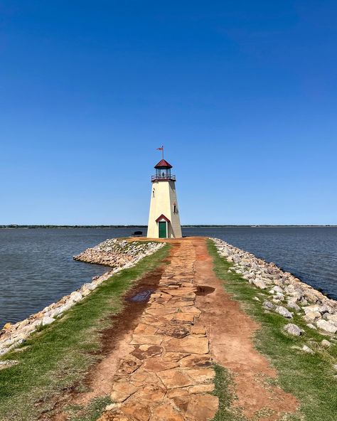 Looking for a scenic spot in Oklahoma City? Check out the Lake Hefner Lighthouse! Located on the east shore of Lake Hefner, this charming lighthouse is perfect for a peaceful stroll or a relaxing picnic. Enjoy the beautiful views of the lake and watch the sailboat go by. It's a great spot for sunset, too! #LakeHefner #OklahomaCity #ScenicViews #ExploreOKC #Lighthouse #VisitOKC Oklahoma City, Scenic Views, The East, Beautiful Views, Be Perfect, Oklahoma, Lighthouse, Lake, Quick Saves