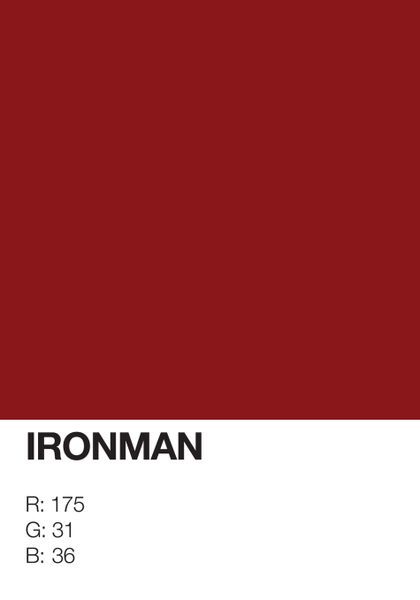 Ironman Pantone Poster Red Pantone, Pantone Red, Marvel Tony Stark, Pantone Palette, Poster Minimalist, Colour Board, Red Aesthetic, Tony Stark, Minimalist Poster