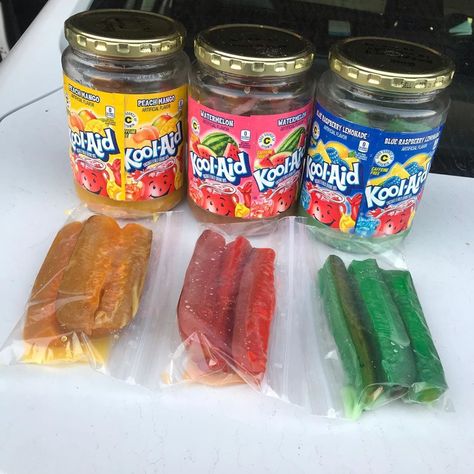 Kool-Aid Pickles are Sweet and Salty Snacks From the Mississippi Delta Kool Aid Pickles, Kool Aid Flavors, Sweet And Salty Snacks, Pickles Recipe, Southern Elegance, Mississippi Delta, Salty Snacks, Pickling Recipes, Kool Aid