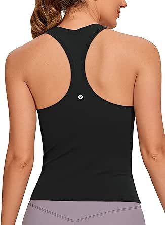 CRZ YOGA Butterluxe Racerback Workout Tank Tops for Women Sleeveless Gym Tops Athletic Yoga Shirts Camisole Gym Vests, Crz Yoga, Crewneck Design, Black Camisole, Yoga Tank Tops, Gym Tops, Sport Tank Tops, Yoga Shirts, Summer Tank Tops