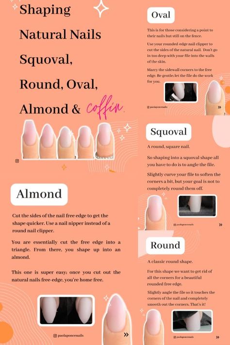 Nail Shapes,
How-To Shaping Natural Nails, Best Nail File, Glitter Toe Nails, Natural Nail Shapes, Oval Shaped Nails, Long Almond Nails, Beauty Hacks Nails, Acrylic Nail Shapes, Easter Nail Designs