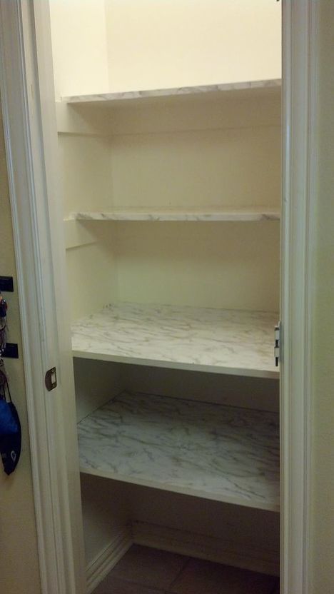 Remodel Pantry, Small Pantry Closet, Deep Pantry Organization, Pantry Redo, L Shaped Shelves, Deep Pantry, Pantry Remodel, Pantry Makeover, Pantry Shelving