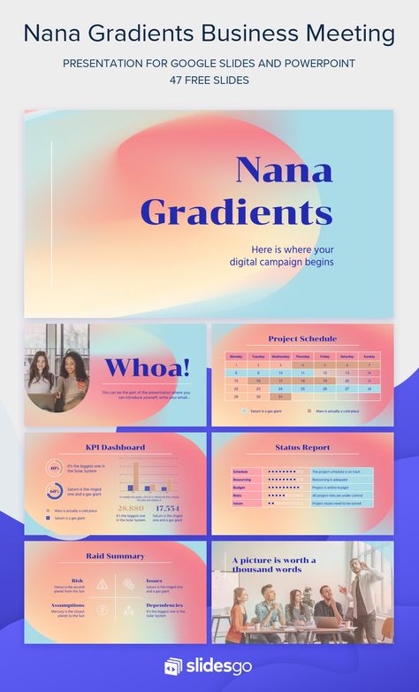 Nana Gradients Business Meeting 잡지 레이아웃, Powerpoint Slide Designs, Photoshop Tutorial Photo Editing, Ppt Design, Powerpoint Themes, Powerpoint Design Templates, Powerpoint Presentation Design, Power Point Template, Presentation Layout