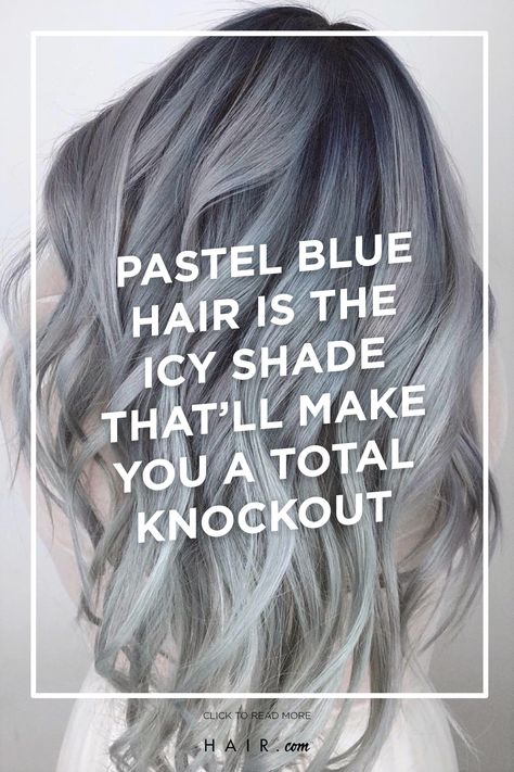 Icy Silver Blue Hair, Ashy Blue Hair, Silvery Blue Hair, Grey Blue Hair, Blue Hair Ideas, Icy Blue Hair, Silver Blue Hair, Blue Grey Hair, Pastel Blue Hair