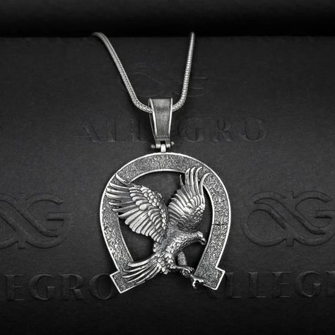 Eagle Sterling Silver Pendant Silver Eagle Necklace Sterling | Etsy Mens Silver Pendants, Eagle Symbol, Silver Necklace Designs, Eagle Feather, Eagle Pendant, Eagle Necklace, Eagle Feathers, Silver Chain For Men, Unique Gifts For Dad