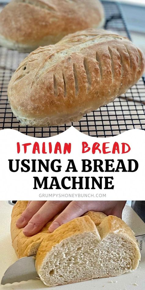 Easy Italian Bread, Bread Machine Yeast, Bread Machine Mixes, Italian Bread Recipe, Bread Machine Recipes Sweet, Easy Bread Machine Recipes, Italian Bread Recipes, Best Bread Machine, Loaves Of Bread