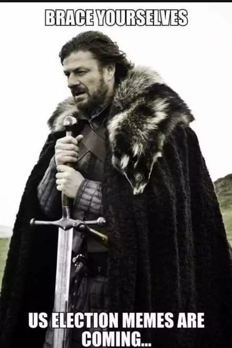 Brace yourselves #electionmemes #votingmemes #trumpmemes #biden2020 #trump2020 Lord Eddard Stark, Eddard Stark, Volleyball Memes, Valentines Day Memes, Ned Stark, Game Of Thrones Tv, Sean Bean, Fire And Blood, Cersei Lannister