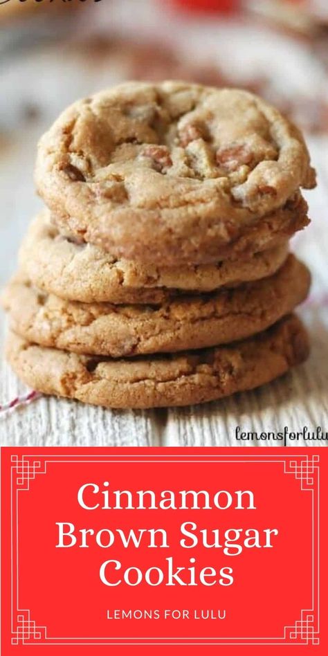 Cinnamon Sugar Cookies Recipe, Cinnamon Chip Recipes, Cinnamon Cookies Recipes, Snickerdoodle Cookies Easy, Cinnamon Sugar Cookies, Brown Sugar Cookies, Cinnamon Cookies, Cinnamon Chips, Snickerdoodle Cookie Recipes