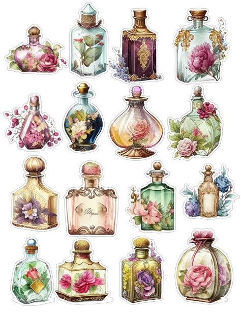 Vintage perfume bottle printable stickers, Scrapbooking Stickers, Junk Journal, Vintage Ephemera, Printable Stationery, Retro Designs, Vintage Postcards, Paper Crafts, Vintage Stamps, Collage Supplies, Antique Graphics, Printable Art, Vintage Mail, Art DIY, Envelopes, Digital Downloads, Decorative Papers, Vintage Ephemera, Pack Retro, Aesthetics Paper, Crafting Supplies, Vintage Graphics These clipart images are perfect for creating vintage-themed designs, such as invitations, posters, scrapbook Vintage Design For Scrapbook, Journal Items, Journal Watercolor, Vintage Mail, Scrapbook Stickers Printable, Printable Scrapbook Paper, Scrapbook Printables, Vintage Journal, Vintage Scrapbook