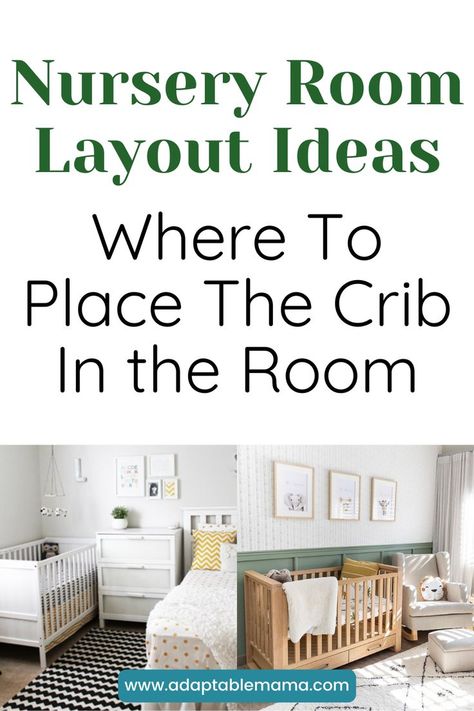 Make the most of your baby's nursery room and kickstart your imagination and planning with these crib placement and nursery layout ideas. Get tips on how to plan the nursery room with the future in mind, taking into consideration its function when your baby turns into a toddler, kindergartener, and so on. 
#nurseryroomideas #babyplanning #nurseryplanning #smallnurseryroom #nurseryroomplanning #firsttimemomtips #newmomtips Nursery Room Layout, Baby Room Layout Ideas, Nursery Layout Ideas, Small Nursery Layout, Small Baby Nursery, Small Room Layouts, Small Room Nursery, Room Layout Ideas, Nursery Layout