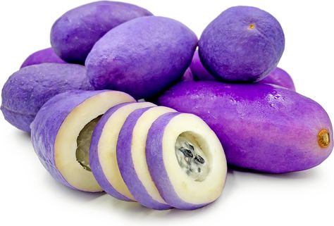 Purple Akebi Fruit Information, Recipes and Facts Weird Fruit, Choy Sum, Strange Fruit, Purple Fruit, Bell Pepper Recipes, Unique Vegetables, Artichoke Recipes, Beet Recipes, Berries Recipes