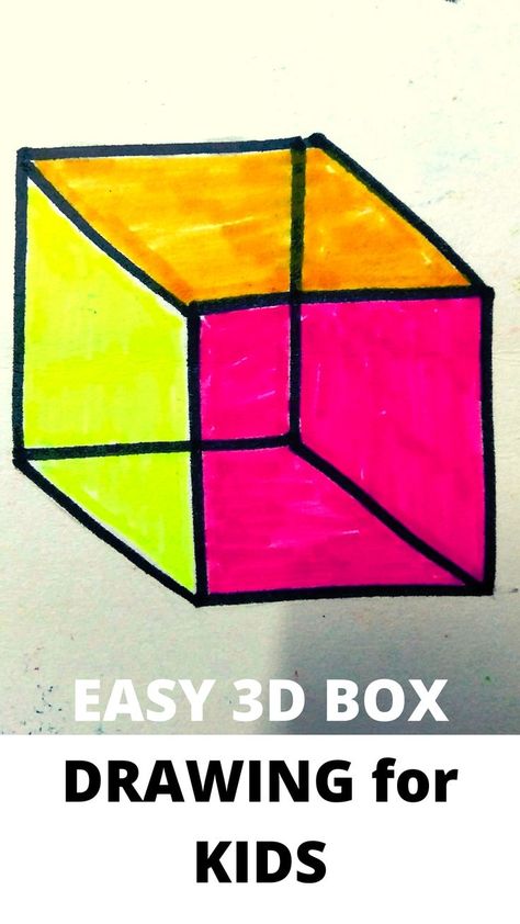 #3d squarebox drawing #3d box drawing for kids 3d Square Drawing, 3d Box Drawing, Art Easy Drawing, How To Draw 3d, Box Drawing, Square Drawing, 3d Square, Draw 3d, Youtube Drawing