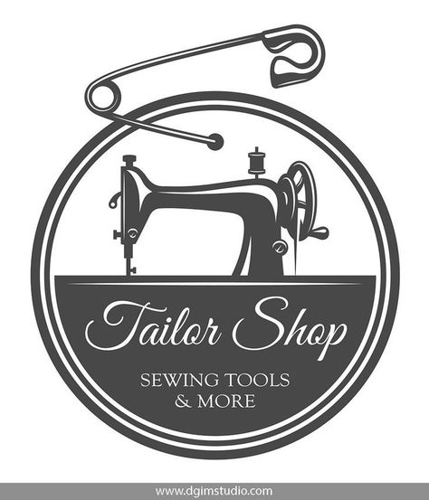 Sewing Business Logo, Tailor Logo Design, Sewing Logo Design, Tailor Logo, Sewing Logo, Monochrome Style, Logo Sewing, Old Sewing Machines, Sewing Business