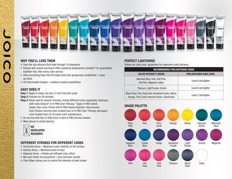 Joico Color Chart, Joico Formulas, Hair Level Chart, Hair Dye Color Chart, Joico Color Intensity, Joico Hair Color, Pravana Hair Color, Pinwheel Hair Color, Hair Levels