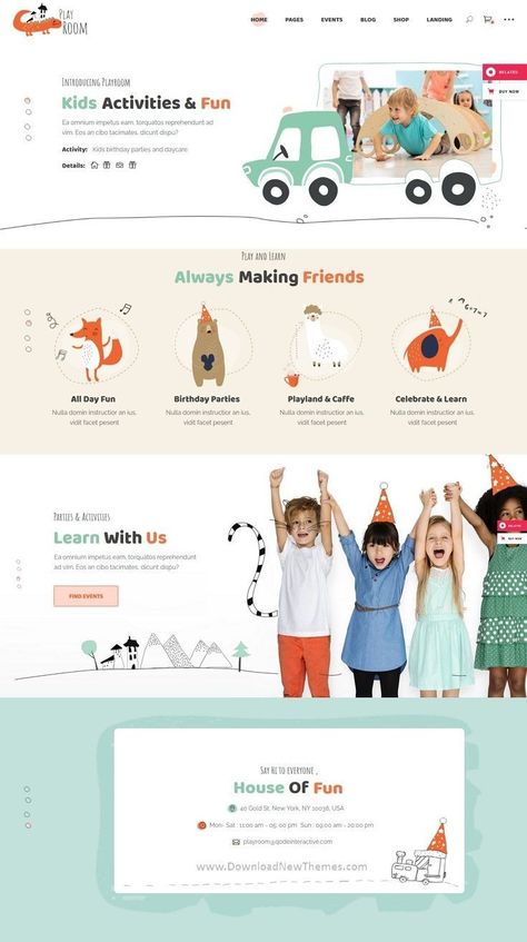 Kindergarten Website Design, Kids Website Design Inspiration, Baby Website Design, Kids Website Design, Kindergarten Website, Website Branding Design, 블로그 디자인, Ui Ux 디자인, Kids Web