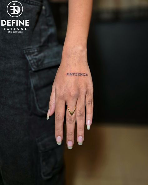 “Patience” tattoo symbolizes self-control, perseverance, and the ability to endure difficult situations without frustration. It reflects inner strength and the value of waiting for the right time. #PatienceTattoo #InnerStrength #StayCalm #TattooInspiration #Perseverance #MindfulInk #TattooQuotes #PatienceIsPower #GodIsMyStrength #SpiritualTattoo #SanskritTattoo #DivinePower #FaithAndStrength #TattooInspiration #SacredInk #TattooQuotes By @deepesh.gehlod For tattoo consultation, contact us ... Self Control Tattoo, Perseverance Tattoo, Patience Tattoo, Destiny Tattoo, Waiting For The Right Time, Balance Tattoo, Sanskrit Tattoo, Spiritual Tattoos, Self Control