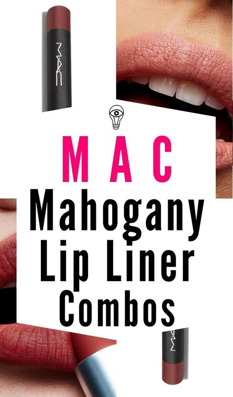 Discover new gorgeous MAC Mahogany lip liner and lipstick combos in this guide; many beautiful nude brown lipsticks from MAC from Mocha to Spirit and beautiful ways to wear this popular MAC lip liner shade! best mac products | best mac cosmetics products | best mac lipsticks for fair skin | best mac lipstick shades for indian skin | best mac lipstick colors for medium skin tan skin | mac lipsticks for asian skin | nude mac lipstick shades | best brown mac lipstick shades | brown mac lip liner Lip Liner And Lipstick Combos, Brown Mac Lipstick, Best Mac Lipstick Colors, Best Mac Products, Lipstick Combos, Lip Liner And Lipstick, Mac Lip Liner, Mac Lipstick Colors, Best Mac Lipstick