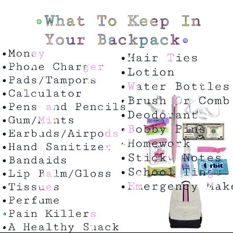 What Do I Need In My Backpack For School, Things You Should Have In Your School Bag, What To Have In Your Bag For High School, Things You Need To Have In Your Backpack, Thing To Have In Your Backpack, Things To Put In School Backpack, Whats In My Backpack Middle School, School Backpack Must Haves, What To Pack For High School