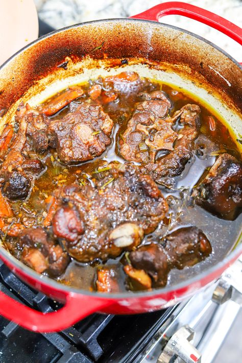 The BEST Southern Oxtail Recipe - Kolby Kash Oxtail Dutch Oven, Stove Top Oxtail Recipes, Southern Oxtails Soul Food Stovetop, Southern Style Oxtail Recipes, Dutch Oven Oxtail Recipes, Southern Oxtails Soul Food Crockpot, Oxtail Recipes Dutch Oven, Oxtail Recipes Stove Top, Braised Oxtail Recipes Ovens