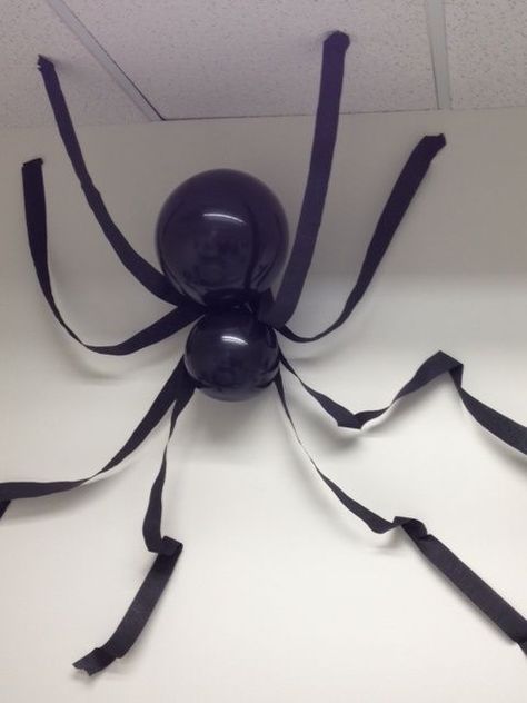 Halloween Decorations For Breakroom, Black Balloons Halloween, Spiderweb Decorations Halloween Indoor, Grown Up Halloween Party Decorations, Monster Bash Halloween Party, Low Key Halloween Party, Workplace Halloween Decorations, Halloween Party Adult Ideas, Halloween Wall Decorations Indoor