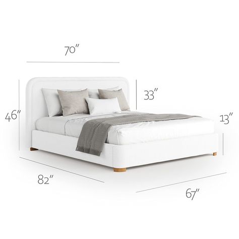 Amazon.com: Create Comfort Bed Frame Queen Size with Headboard - Upholstered Bed - Sturdy Wood Platform Bed King Frame, Modern Style, Soft Rounded Corners - White : Home & Kitchen Upholstered Queen Bed Frame, Queen Bed Frame With Headboard, Platform Bed King, Comfort Bed, Upholstered Queen Bed, Bed Frame Queen Size, King Frame, Queen Frame, Bed Frame Queen