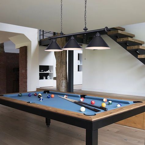 Ceti - Light Matte Black Pool Table Lights Pendant Billiard Room Ideas Interior Design, Pool Table Lighting Ideas, Black Pool Table, Billiard Table Lights, Small Home Gym Ideas, Pool Table Lights, Light Pool, Small Home Gym, Billiard Pool Table