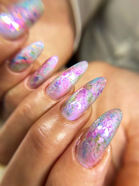 Opalescent Nails, Wave Nails, Opal Nails, Unicorn Nails, Opal, Nail Designs, Nail Art, Nails, Beauty