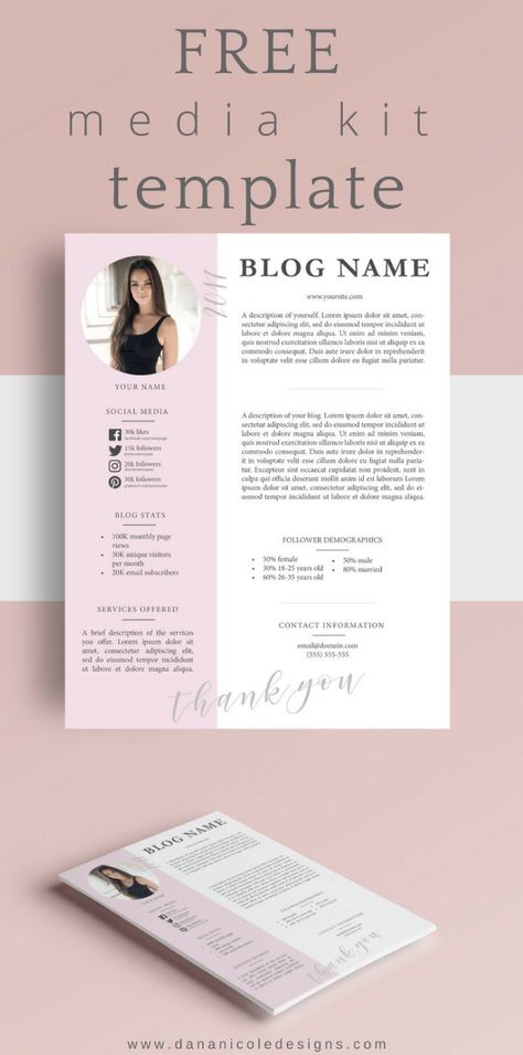 Download your free & customizable media kit template! Perfect for female bloggers. FREE Media Kit | Blogger Media Kit | Blogger Resources | Having a media kit is essentially a resume for you, your blog and your social platforms. As a blogger, if you are serious about working with brands you will want to have a professional-looking media kit that outlines some key areas, in order to increase the potential that brands will want to work with you! Media Kit Template Free, Media Kit Examples, Media Kit Design, Blogger Media Kit, Cv Inspiration, Working With Brands, Media Kit Template, Media Kit, Blogger Templates