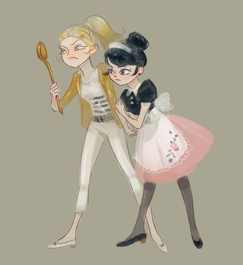 Chloe And Marinette, Mlb Fan Art, Ladybug Art, Miraculous Ladybug Memes, Miraculous Ladybug Wallpaper, Miraculous Ladybug Fanfiction, Ladybug Anime, Super Cat, Miraculous Ladybug Movie