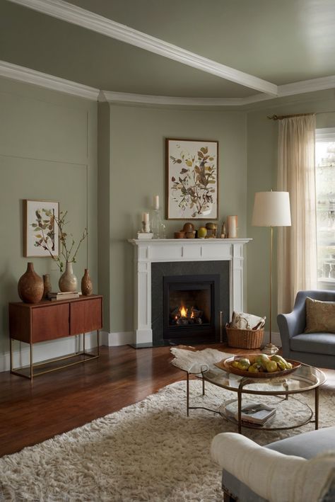 Good Paint Colors For Living Room, Home Decor Ideas Timeless, Light Colors For Living Room Walls, Walk Colour Ideas, Colored Walls Ideas, Light Sage Living Room Walls, Living Room Color Green, Living Area Paint Ideas, Light Grey Paint Living Room