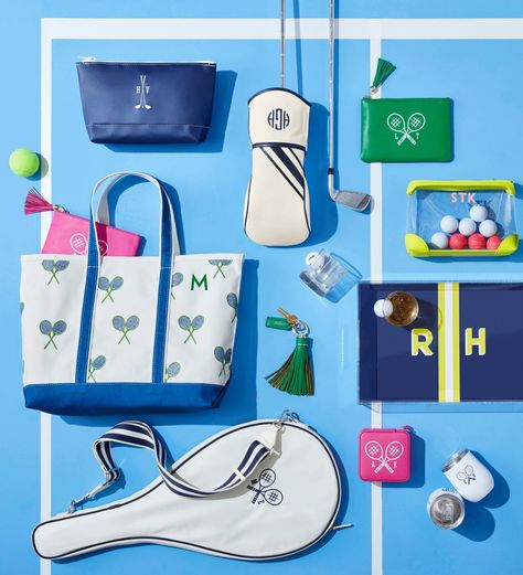 See you on the court and on the green. Accessories for tennis and golf lovers and monograms to match. Personalized Sports Gifts, Double Zipper Pouch, Leather Tassel Keychain, Clear Pouch, Leather Zipper Pouch, Waterproof Tote, Mark And Graham, Travel Jewelry Case, Travel Jewelry