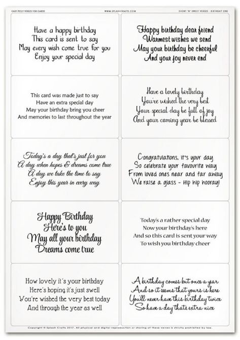 Greeting Card Sentiments, Birthday Verses For Cards, Birthday Verses, Birthday Quotes For Him, Birthday Card Messages, Birthday Card Sayings, Birthday Words, Homemade Birthday Cards, Birthday Sentiments