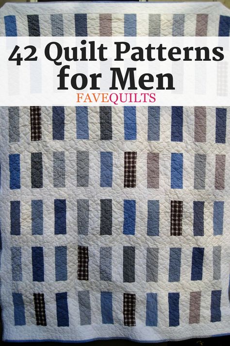 Take a look at our new collection of quilt patterns for men to find the perfect Father's Day project for your dad. Men’s Quilts, Quilt Patterns For Men, Quilts For Men Patterns, Plaid Quilt Pattern, Plaid Quilts, Boys Quilt Patterns, Patchwork Projects, Charity Quilts, Necktie Crafts