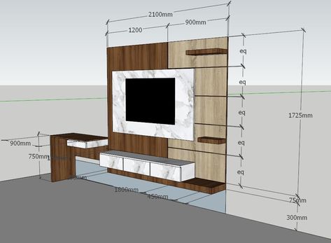 Tv Unit Design Modern Measurements, Tv Unit Detail Drawing, Tv Unit Measurements, Living Room Elevation, Interior Design Sketchbook, 3d Tv, Tv Wall Cabinets, Interior Design Principles, Tv Unit Furniture Design